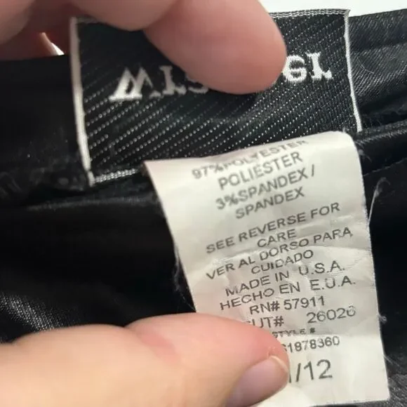 Wrapper Y2K faux leather black zipper front pants 11/12 - Picture 3 of 5